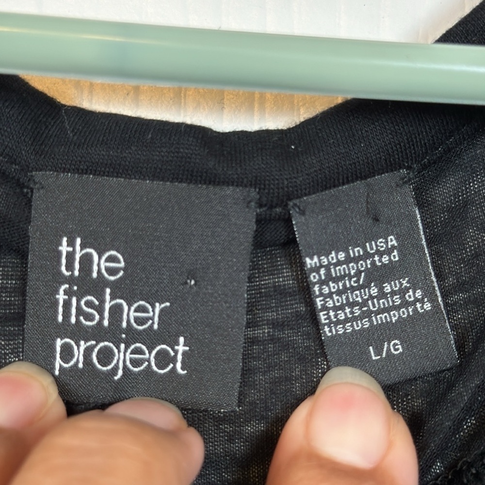 Eileen Fisher The Fisher Project Black Tencel Shirt Blouse Large EUC #0977-OAK - Picture 4 of 5